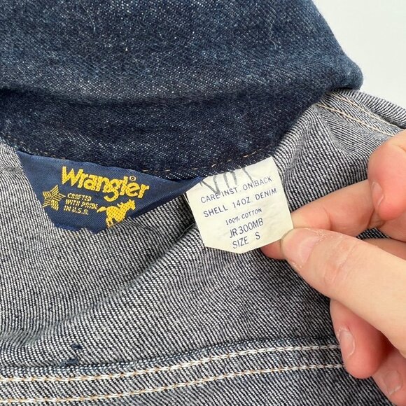 Vintage 80s Wrangler Denim Cropped Jacket Hand Embroidered Mickey Mouse‎ Disney - Picture 5 of 8